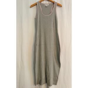 Caroline Constas Grey Ribbed with Pink Trim Dress Size Small